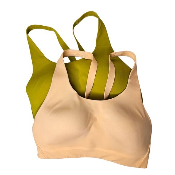 Athleta Women's Advance Bra B-G Size 32D Sunset Orange & Oxidized Yellow Active - Picture 1 of 9